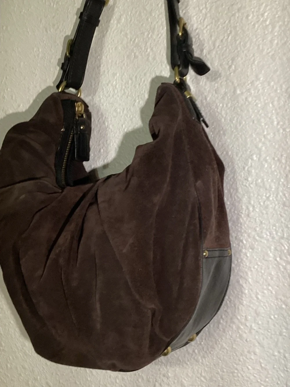 Banana Republic Women’s Dark Brown Suede Hobo Shoulder Bag